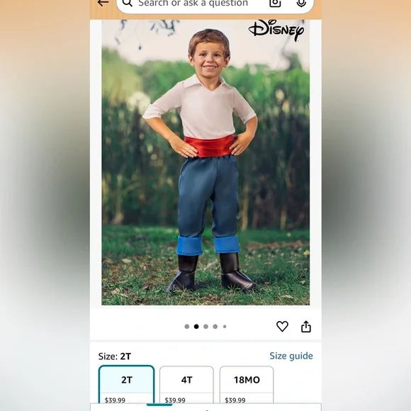 Little Mermaid Prince Eric Costume for Kids - Picture 2 of 6